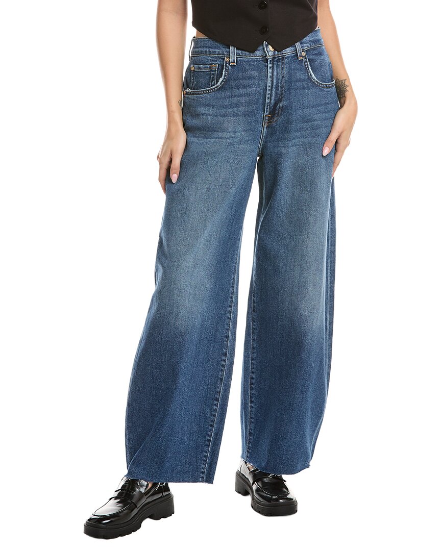 7 For All Mankind | Womens | Bonnie Curvilinear Pomona Barrel Jean | Blue