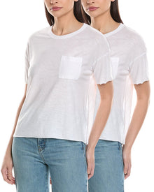 James Perse | Womens | Set of 2 Pocket T-Shirt | White