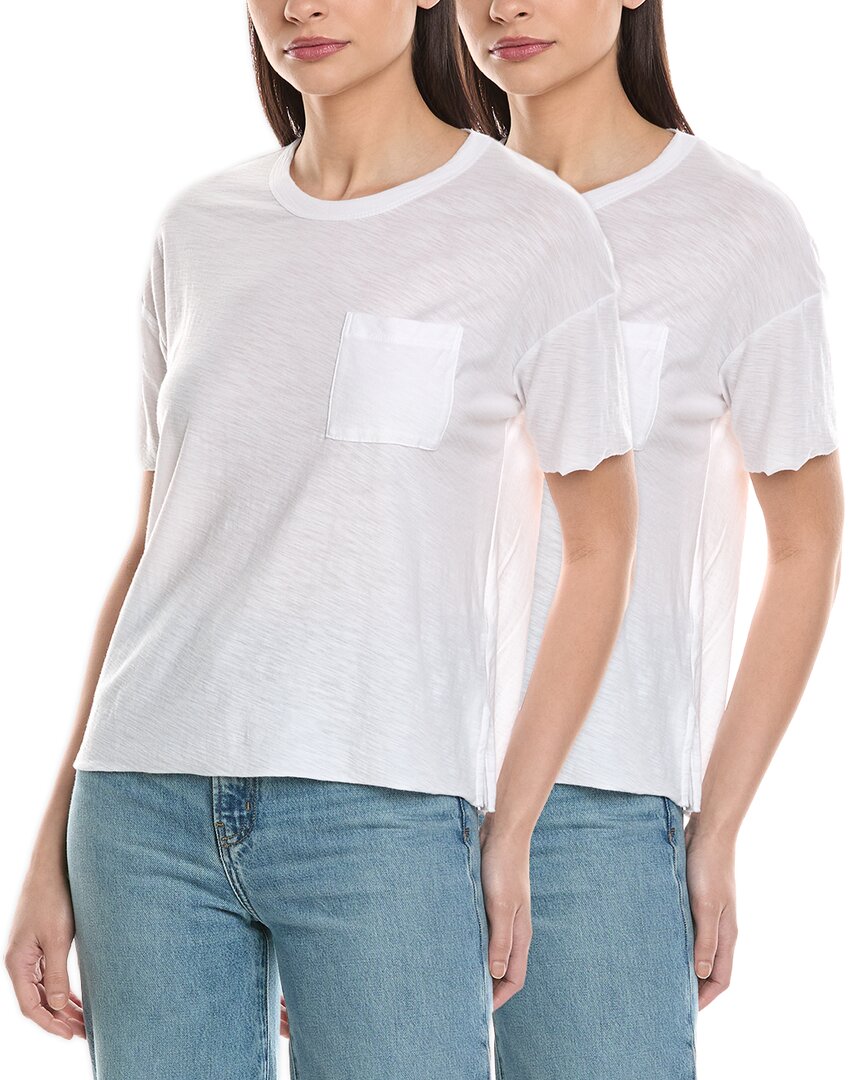 James Perse | Womens | Set of 2 Pocket T-Shirt | White