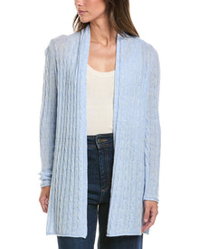 Alashan Cashmere | Womens | Mini Breezy Cable 100% Cashmere Duster Cardigan | Blue