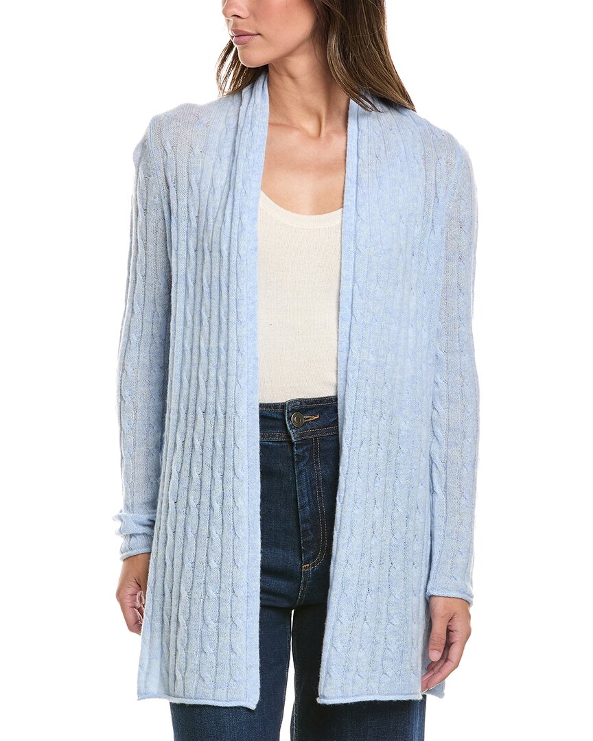 Alashan Cashmere | Womens | Mini Breezy Cable 100% Cashmere Duster Cardigan | Blue