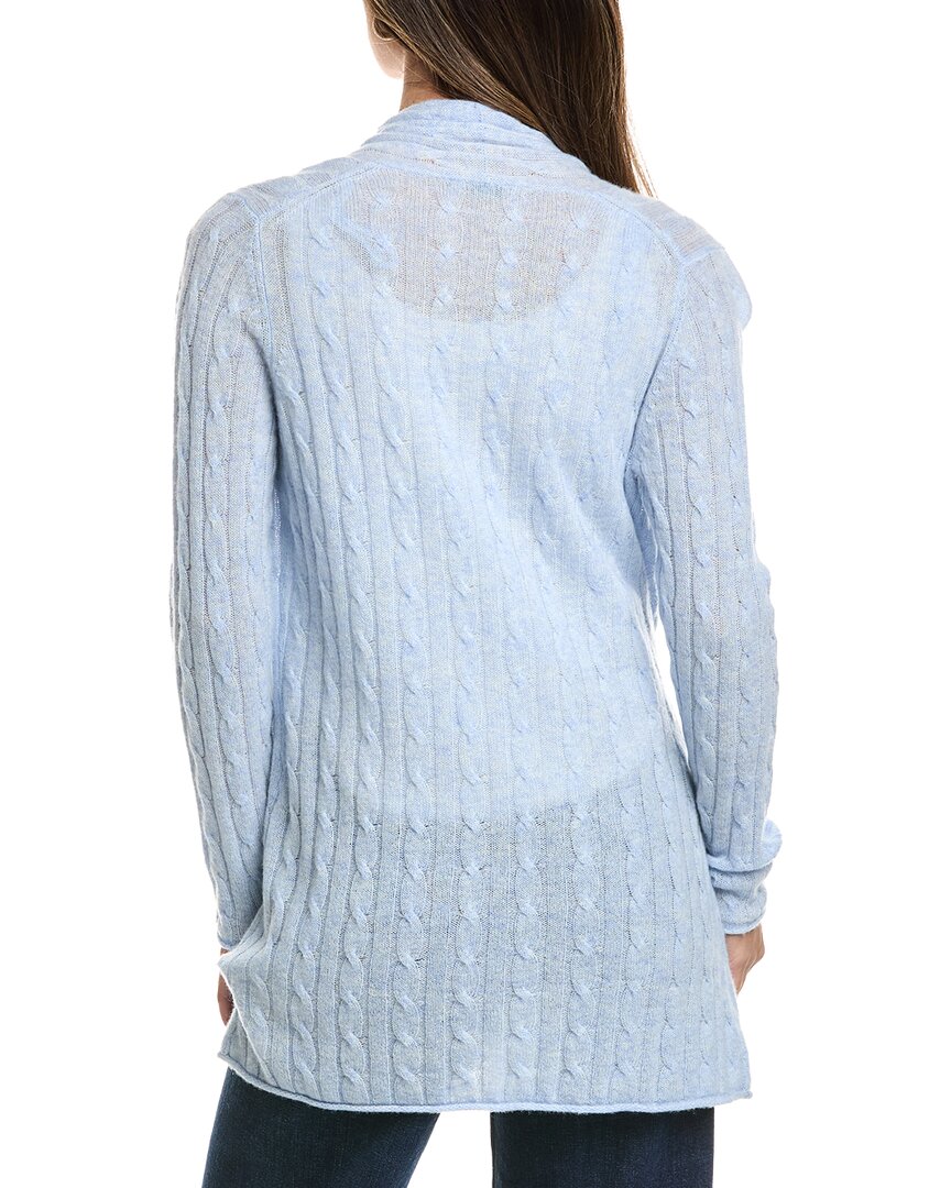 Alashan Cashmere | Womens | Mini Breezy Cable 100% Cashmere Duster Cardigan | Blue