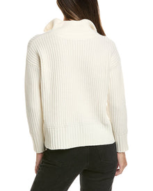Alashan Cashmere | Womens | Morgan Textured 1/2-Zip Wool Sweater | White