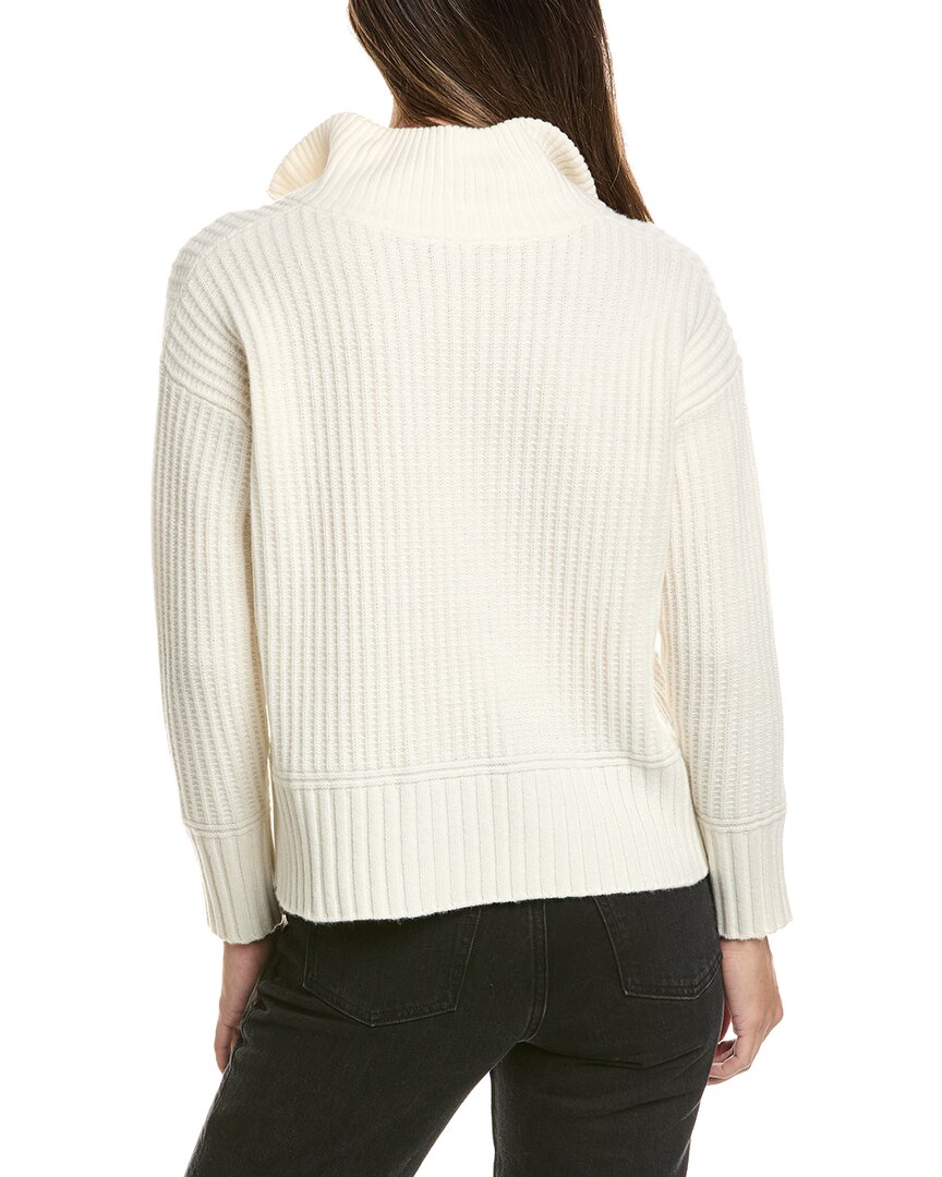 Alashan Cashmere | Womens | Morgan Textured 1/2-Zip Wool Sweater | White