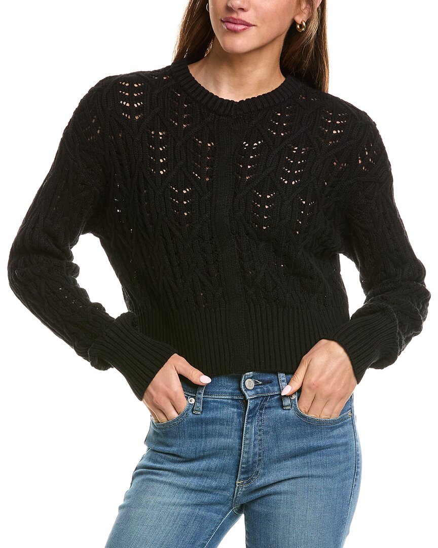 525 America | Womens | Cropped Cable Cardigan | Black