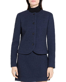 Theory | Womens | Crew Neck Clean Wool-Blend Jacket | Blue