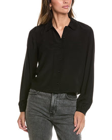 FRAME Denim | Womens | The Silk Prim Blouse | Black