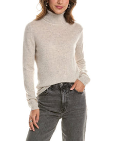 Forte Cashmere | Womens | Basic Turtleneck 100% Cashmere Pullover | Agate