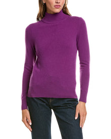 InCashmere | Womens | Basic Mock Neck 100% Cashmere Sweater | Purple