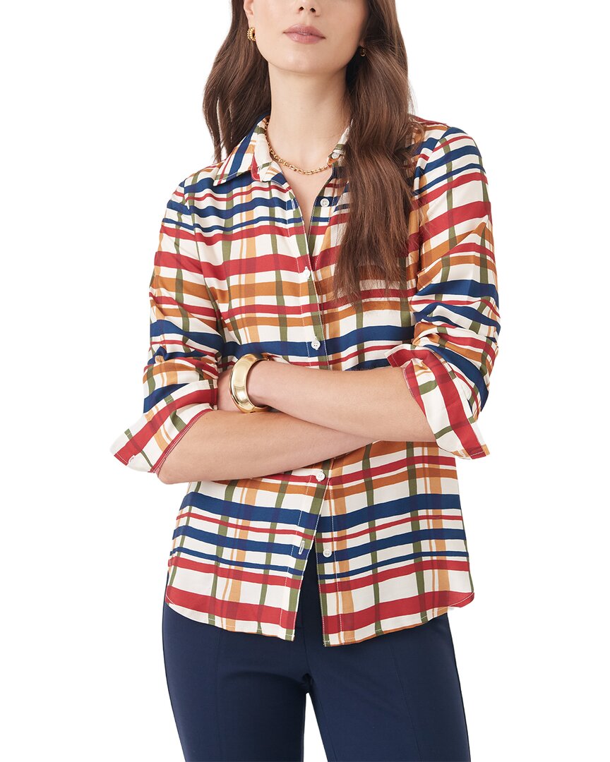 J.McLaughlin | Womens | Madeline Silk-Blend Blouse | White