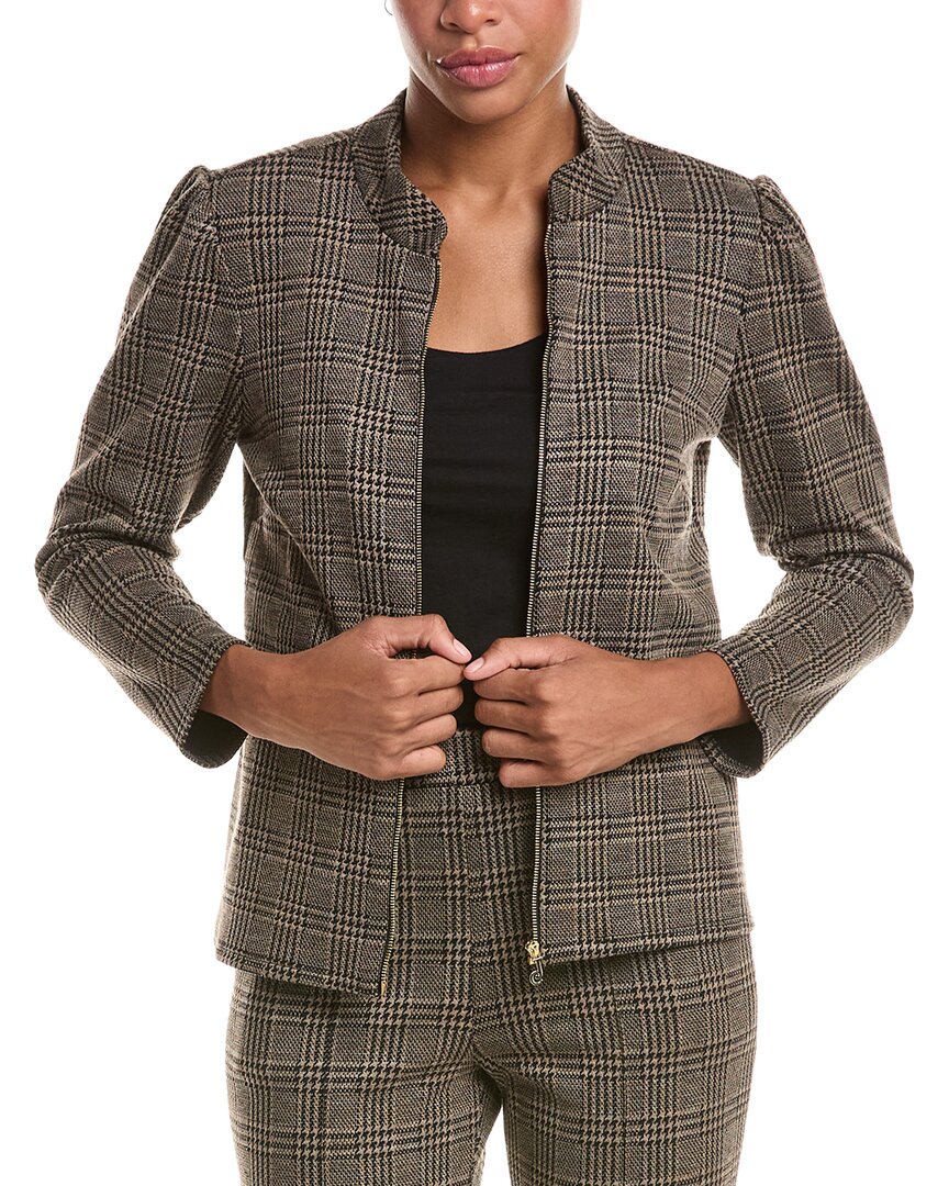 Jude Connally | Womens | Marley Textured Plaid Jacket | Brown