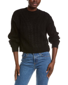 NAADAM | Womens | Airy Cable Crewneck 100% Cashmere Sweater | Black