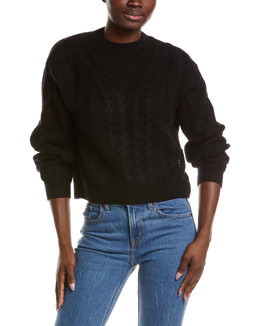NAADAM | Womens | Airy Cable Crewneck 100% Cashmere Sweater | Black