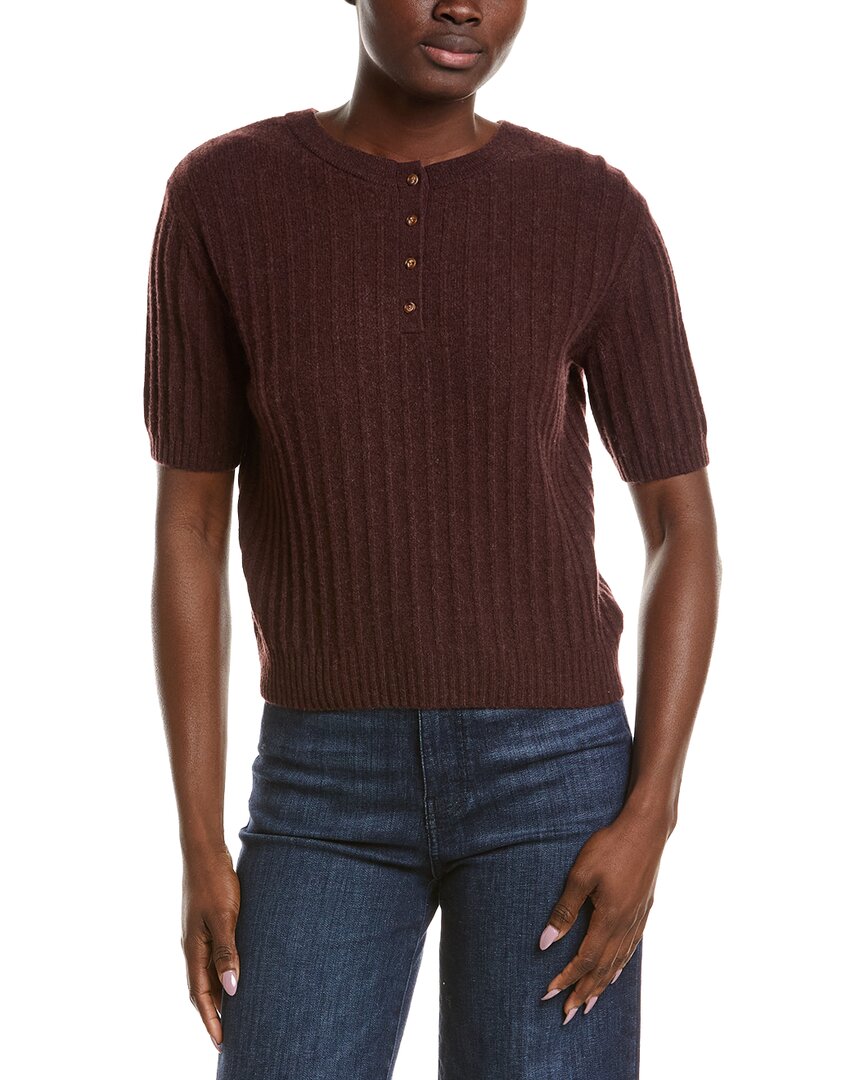 NAADAM | Womens | Coastal 100% Cashmere Reversible Henley Sweater | Brown
