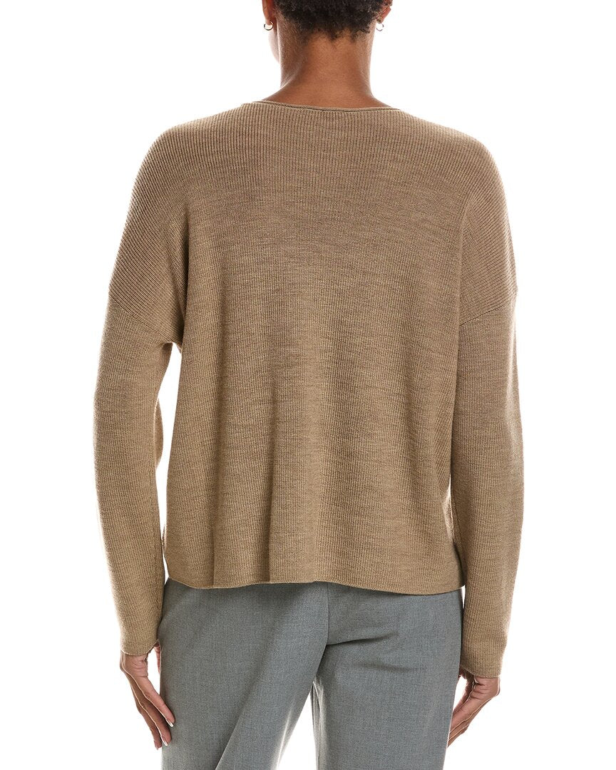 EILEEN FISHER | Womens | Crew Wool Sweater | Brown