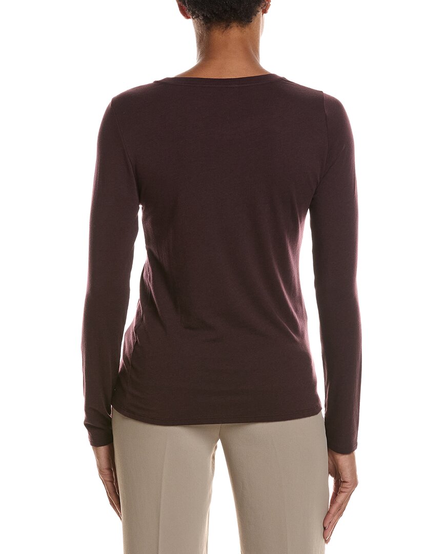 EILEEN FISHER | Womens | Round Neck Slim T-Shirt | Wine