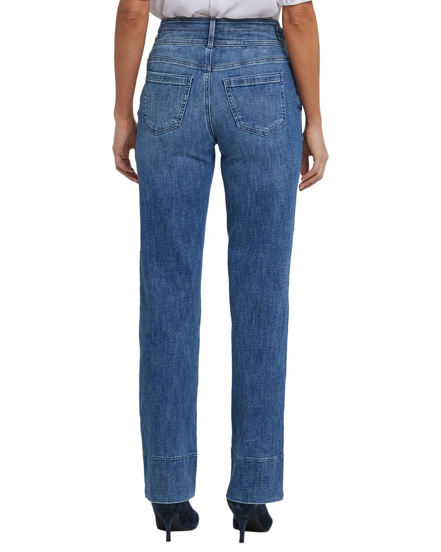 NYDJ | Womens | Bailey Washed Crystal Straight Leg Jean | White Multi