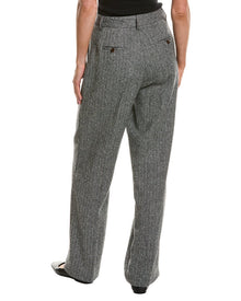 Rowing Blazers | Womens | Herringbone Pleated Wool Pant | gray