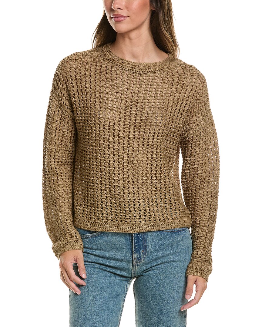Vince | Womens | Crochet Sweater | Tan