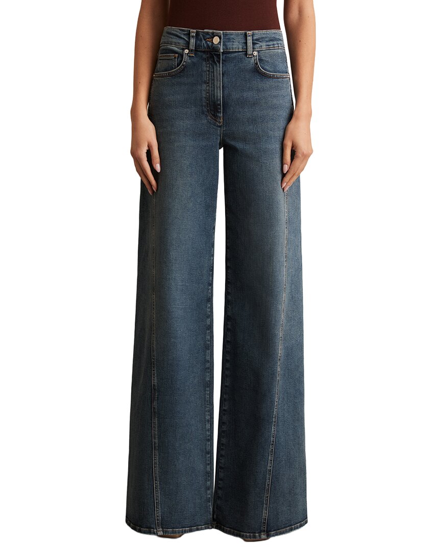 Reiss | Womens | Fern Twist Seam Wide Leg Jean | Blue
