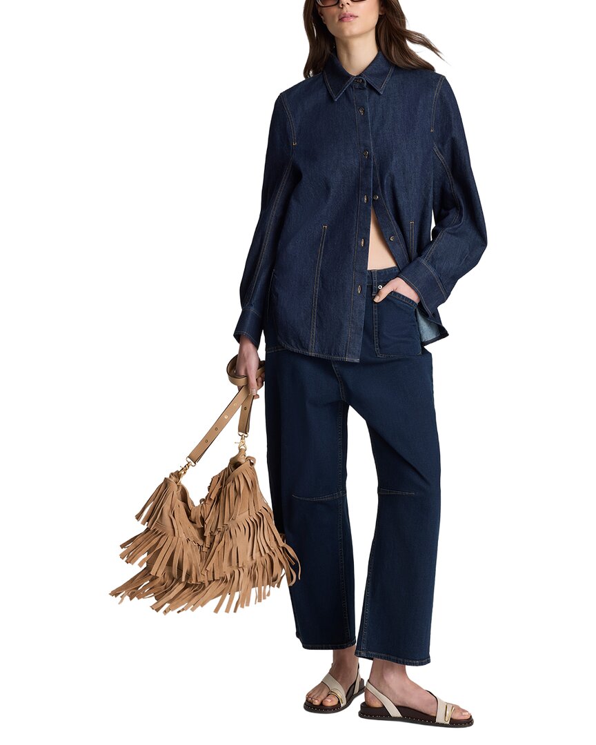 Kenneth Cole | Womens | Button Down Stitched Shirt | Blue