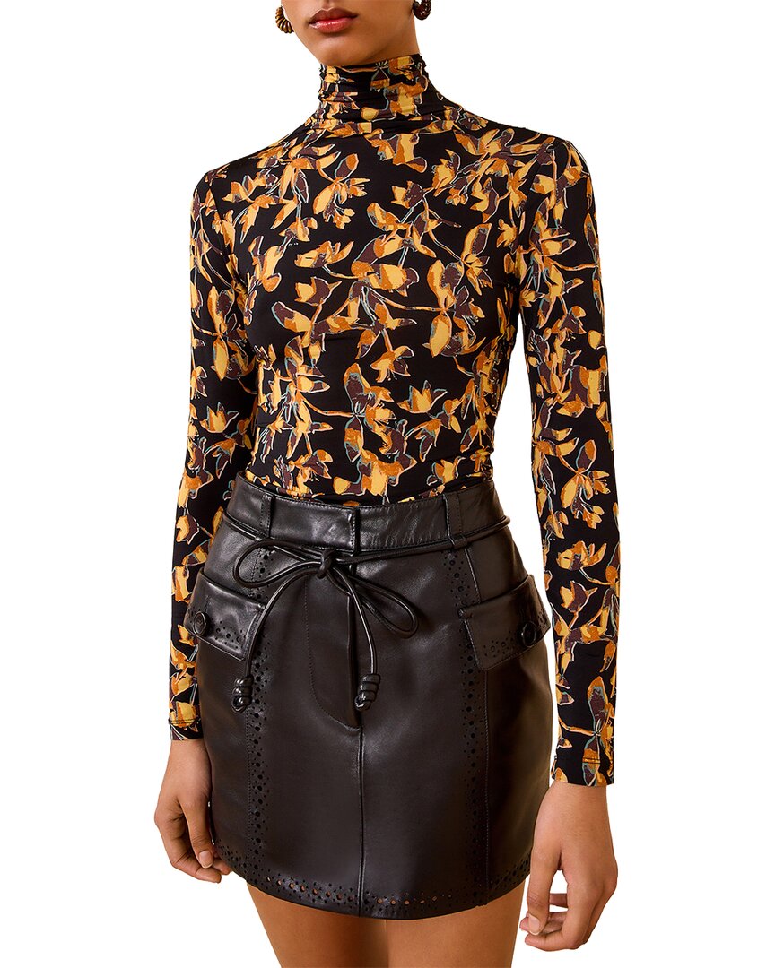 Ulla Johnson | Womens | Aurelia Jersey Turtleneck Top | black multi