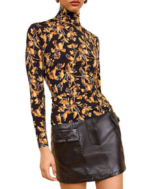 Ulla Johnson | Womens | Aurelia Jersey Turtleneck Top | black multi