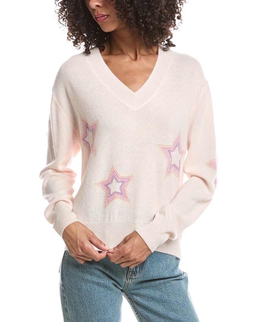 Brodie Cashmere | Womens | Star Dust 100% Cashmere Sweater | Pink