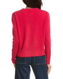 Forte Cashmere | Womens | Exposed Seam Crewneck 100% Cashmere Sweater | Poppy