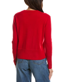 Forte Cashmere | Womens | Exposed Seam Crewneck 100% Cashmere Sweater | Crimson