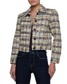 L'AGENCE | Womens | Kasey Bracelet Sleeve Wool-Blend Jacket | Gold