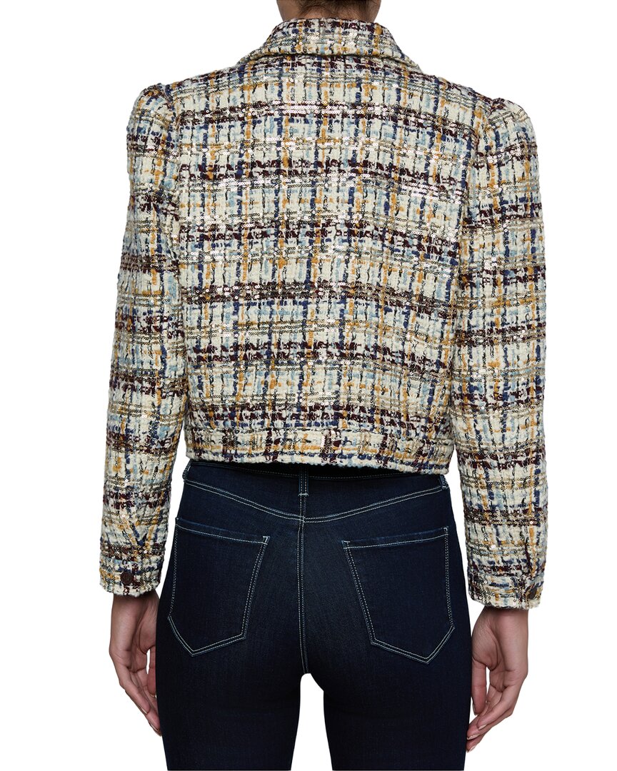 L'AGENCE | Womens | Kasey Bracelet Sleeve Wool-Blend Jacket | Gold