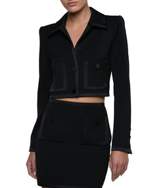 L'AGENCE | Womens | Blythe Satin Binding Jacket | Black
