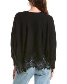 Johnny Was | Womens | The Lace Oversized Wool Pullover | Black
