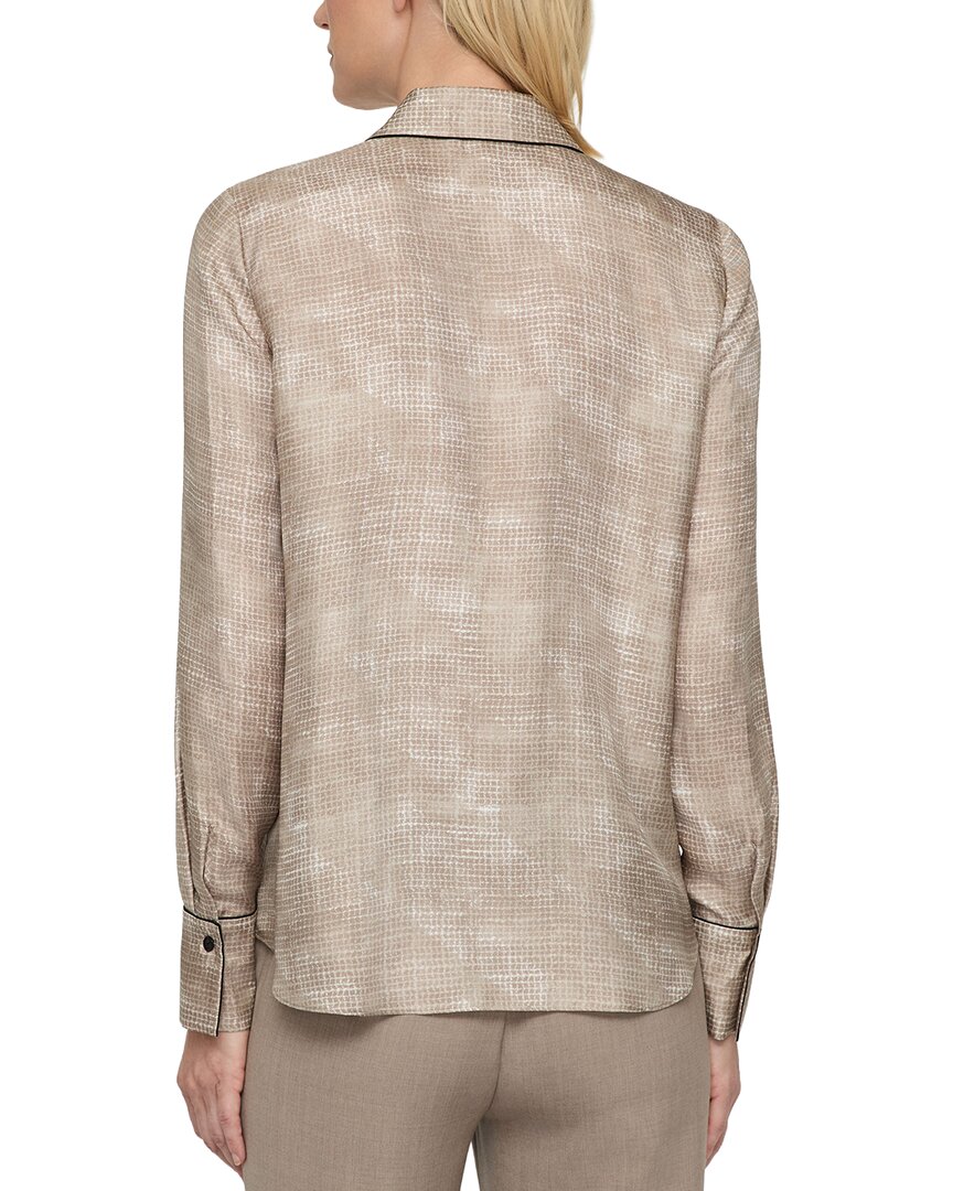 Lafayette 148 New York | Womens | Scottie Silk Blouse | Brown