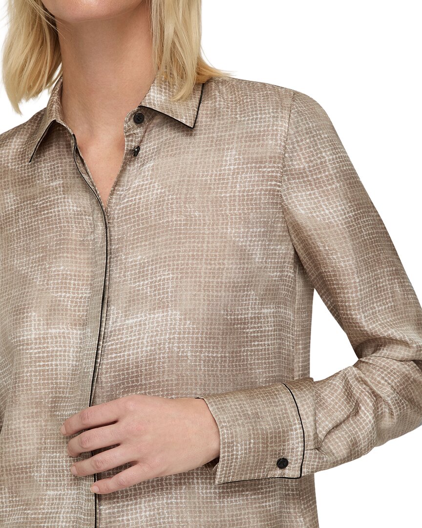 Lafayette 148 New York | Womens | Scottie Silk Blouse | Brown
