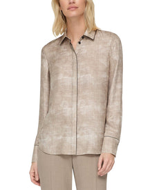 Lafayette 148 New York | Womens | Scottie Silk Blouse | Brown