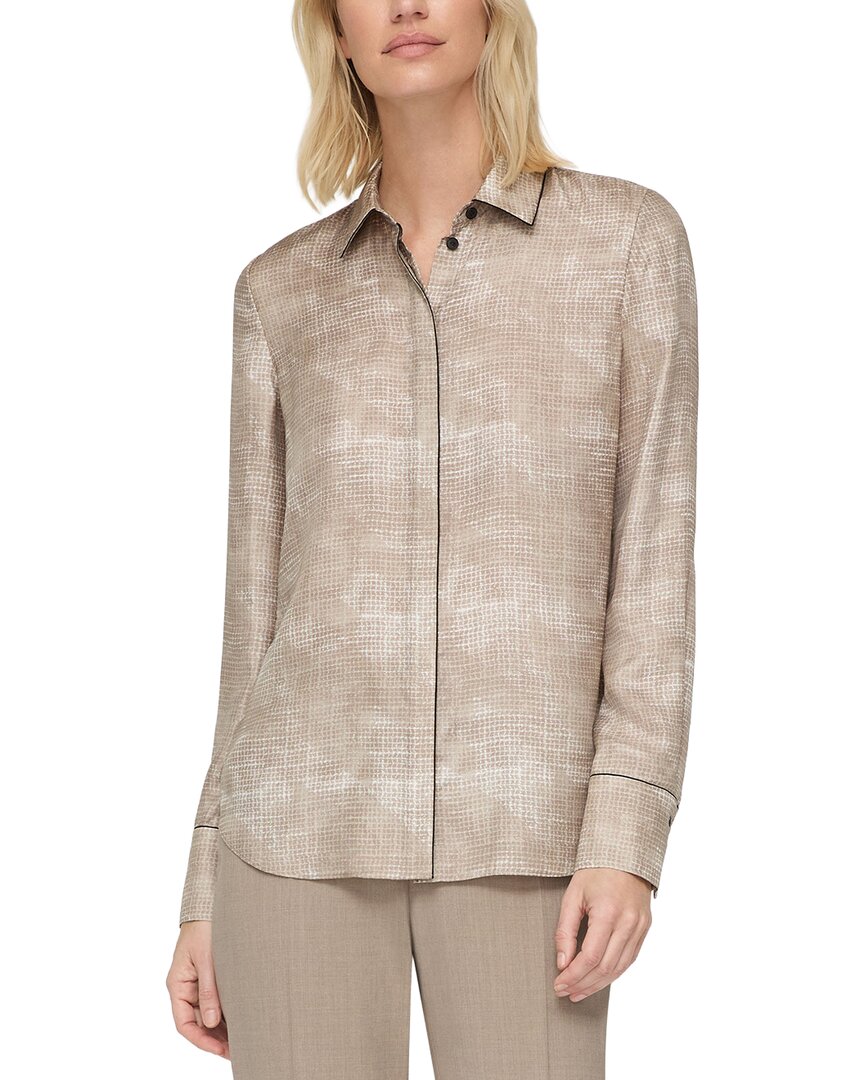 Lafayette 148 New York | Womens | Scottie Silk Blouse | Brown