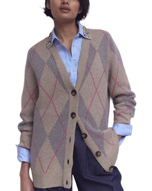 Boden | Womens | Quinn Wool & Alpaca-Blend Boyfriend Cardigan | Brown Multi