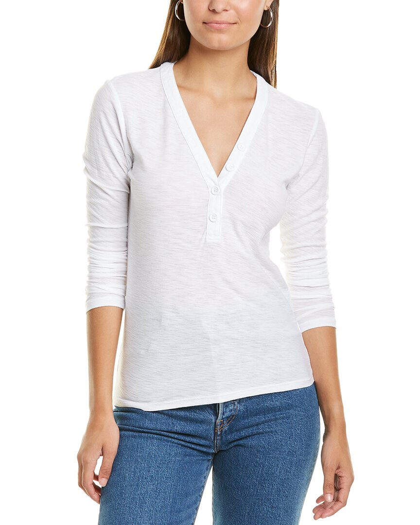 James Perse | Womens | Henley Top | White