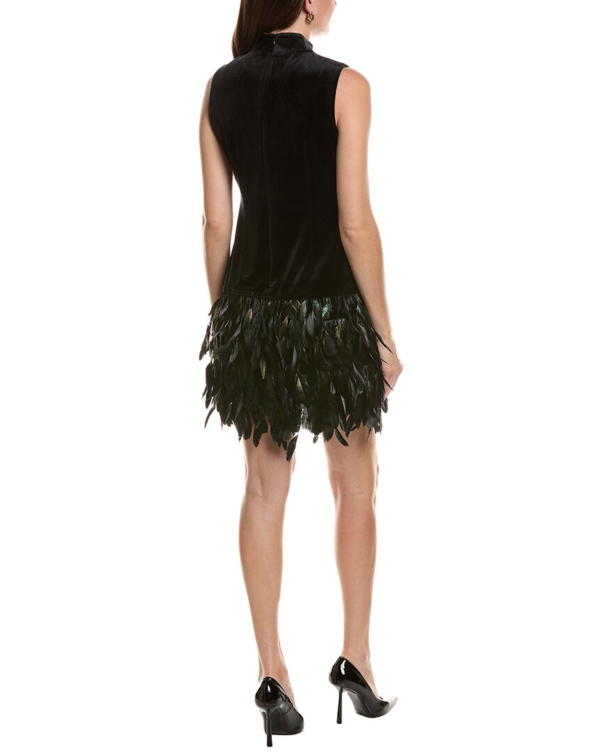 tyler boe | Womens | Colette Feather Hem Velvet Dress | Black