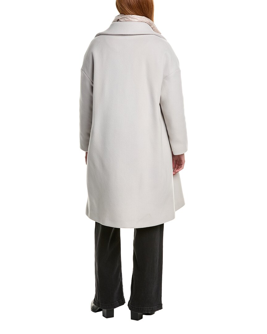 Herno | Womens | Twofer Wool-Blend Down Coat | White