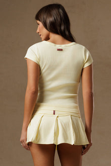 Women | Vintage Ribbed Side Slit Baby Tee | Sunwash