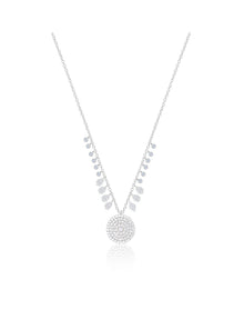 14k Gold Lab Grown Diamond Cluster Necklace | 14Kt White Gold