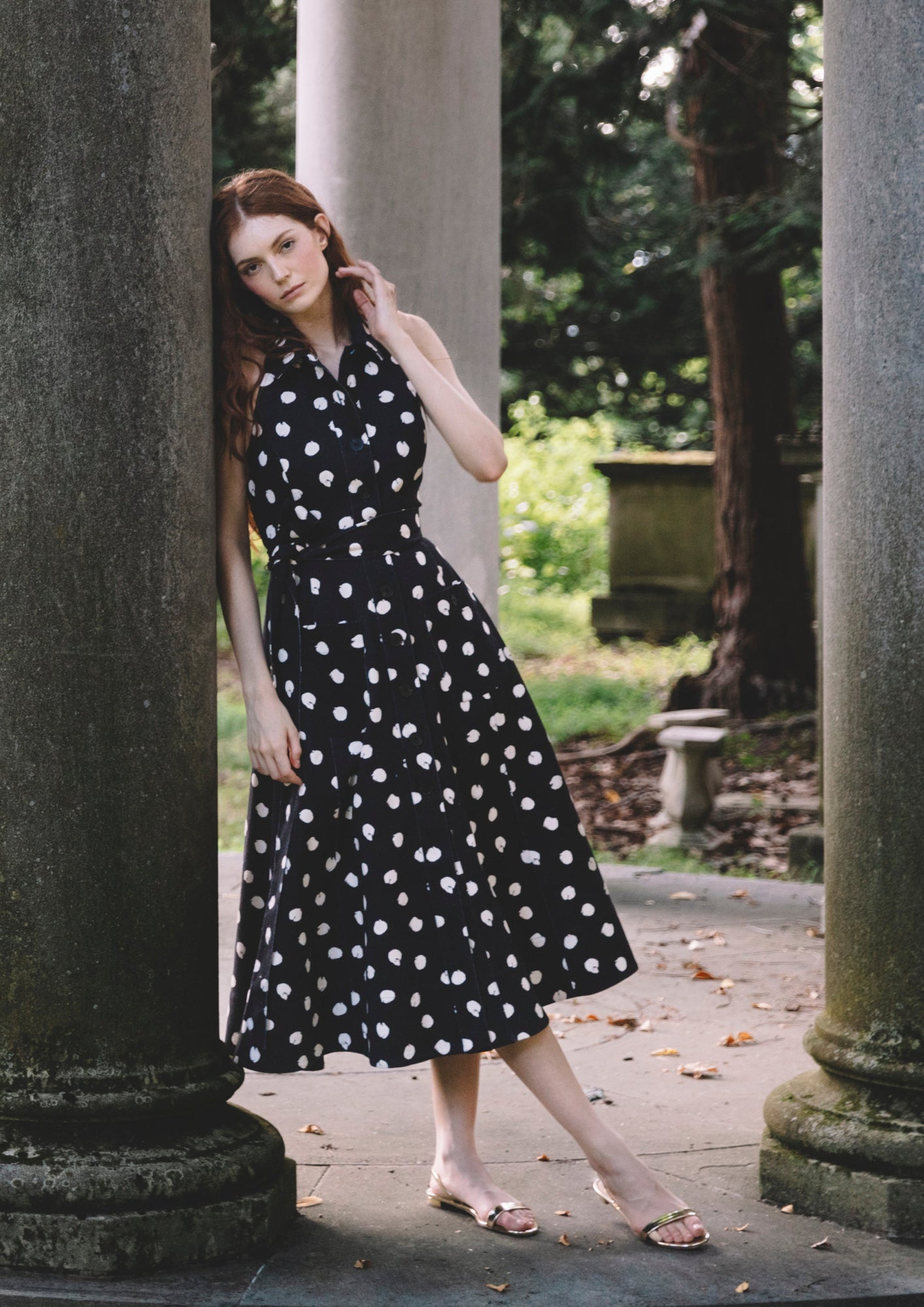 Parker Dress | Spot Black Egret