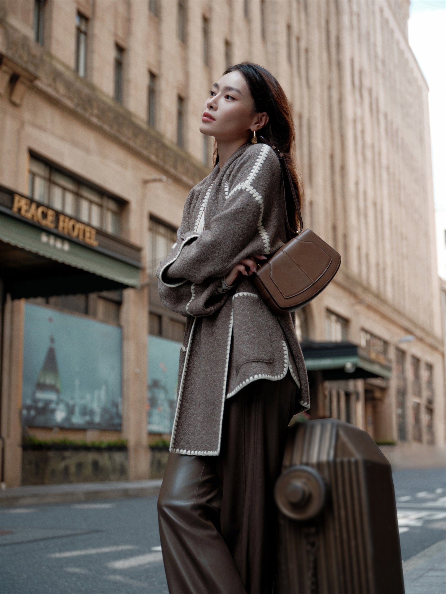 Yak Cashmere Loop Knit Coat | Camel