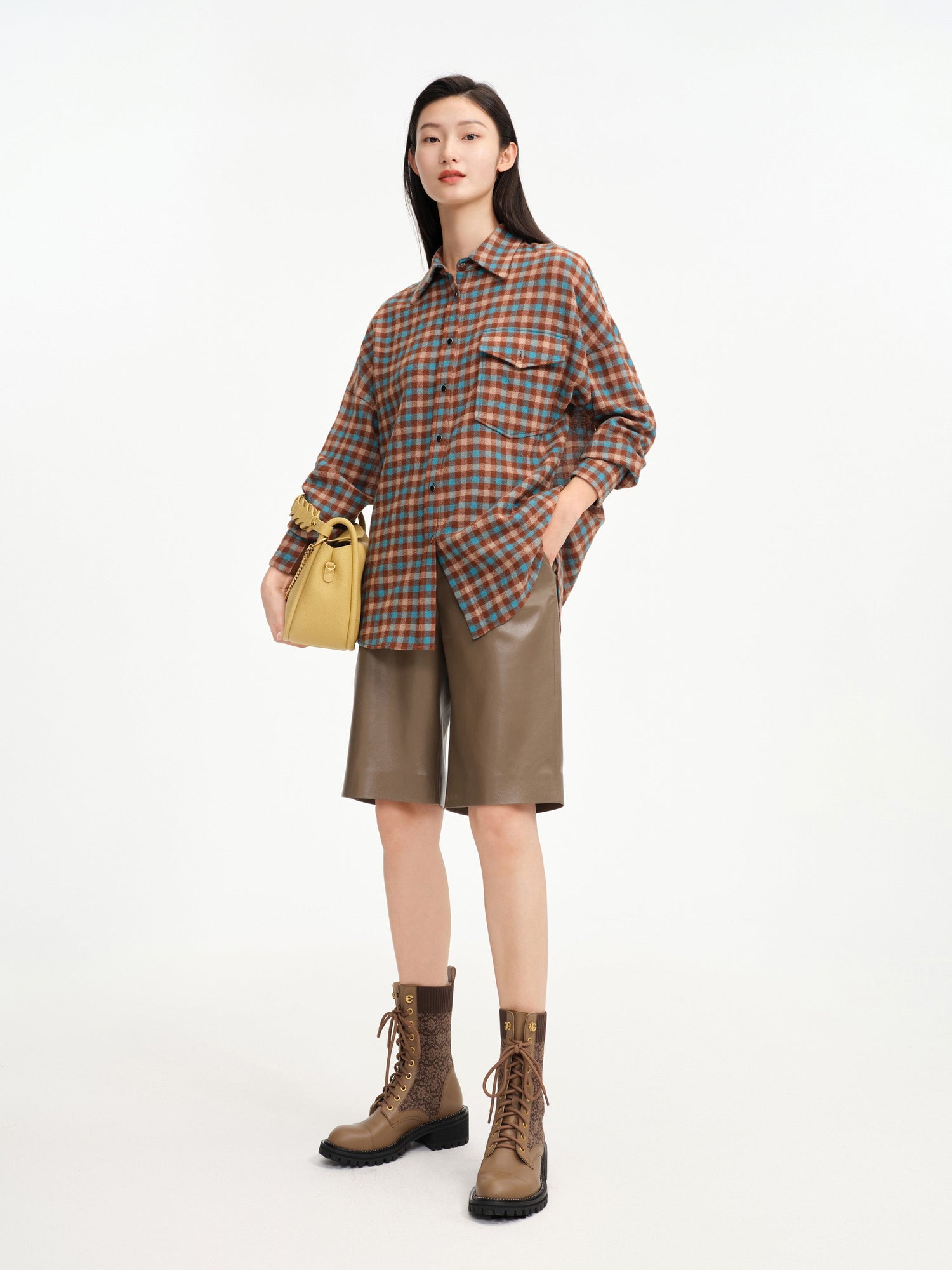 Checked Shirt | Turquoise/Brown