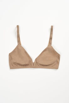 Nano Minimal V Wire Soft Cup Bra | Taupe