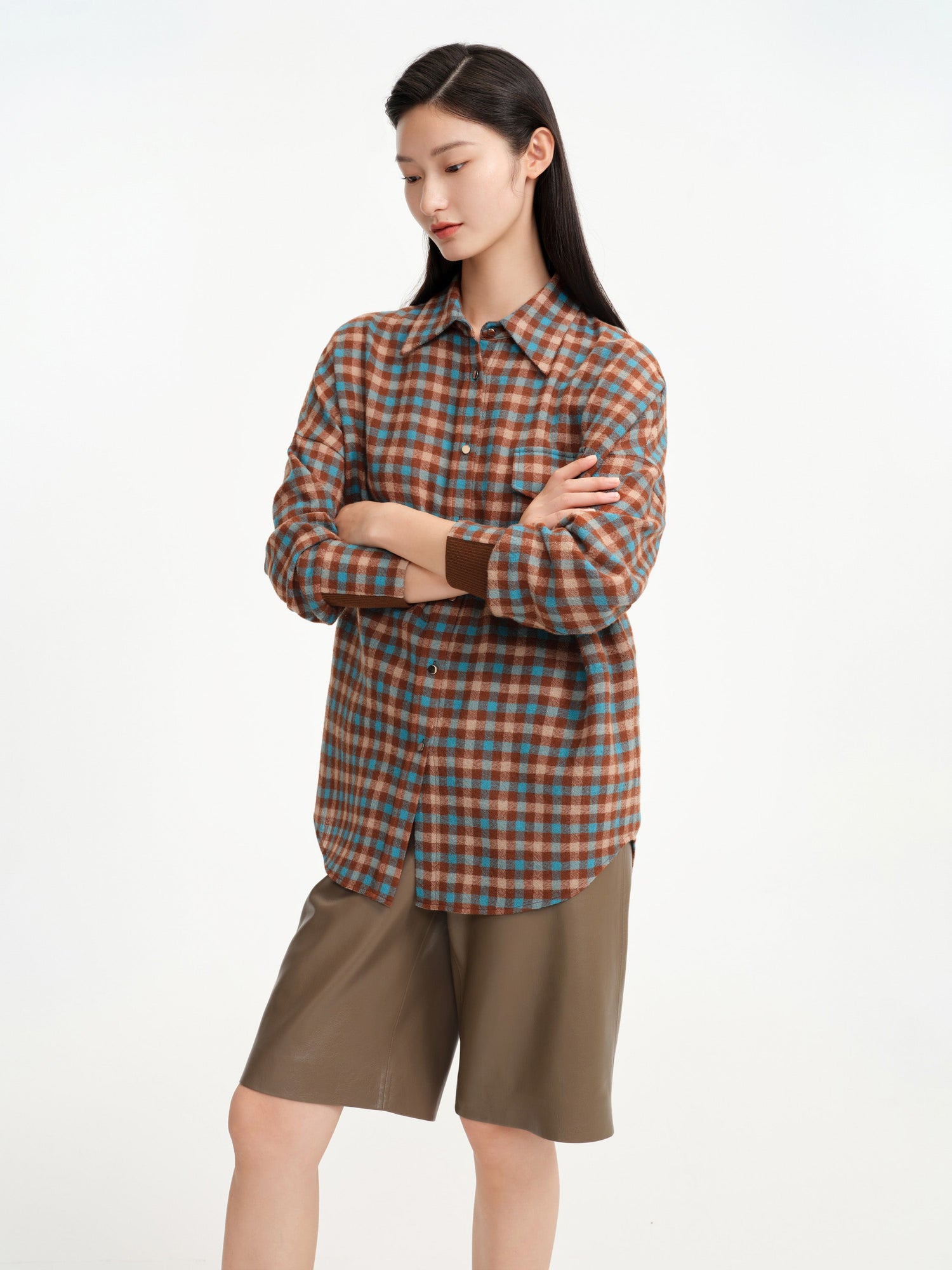 Checked Shirt | Turquoise/Brown