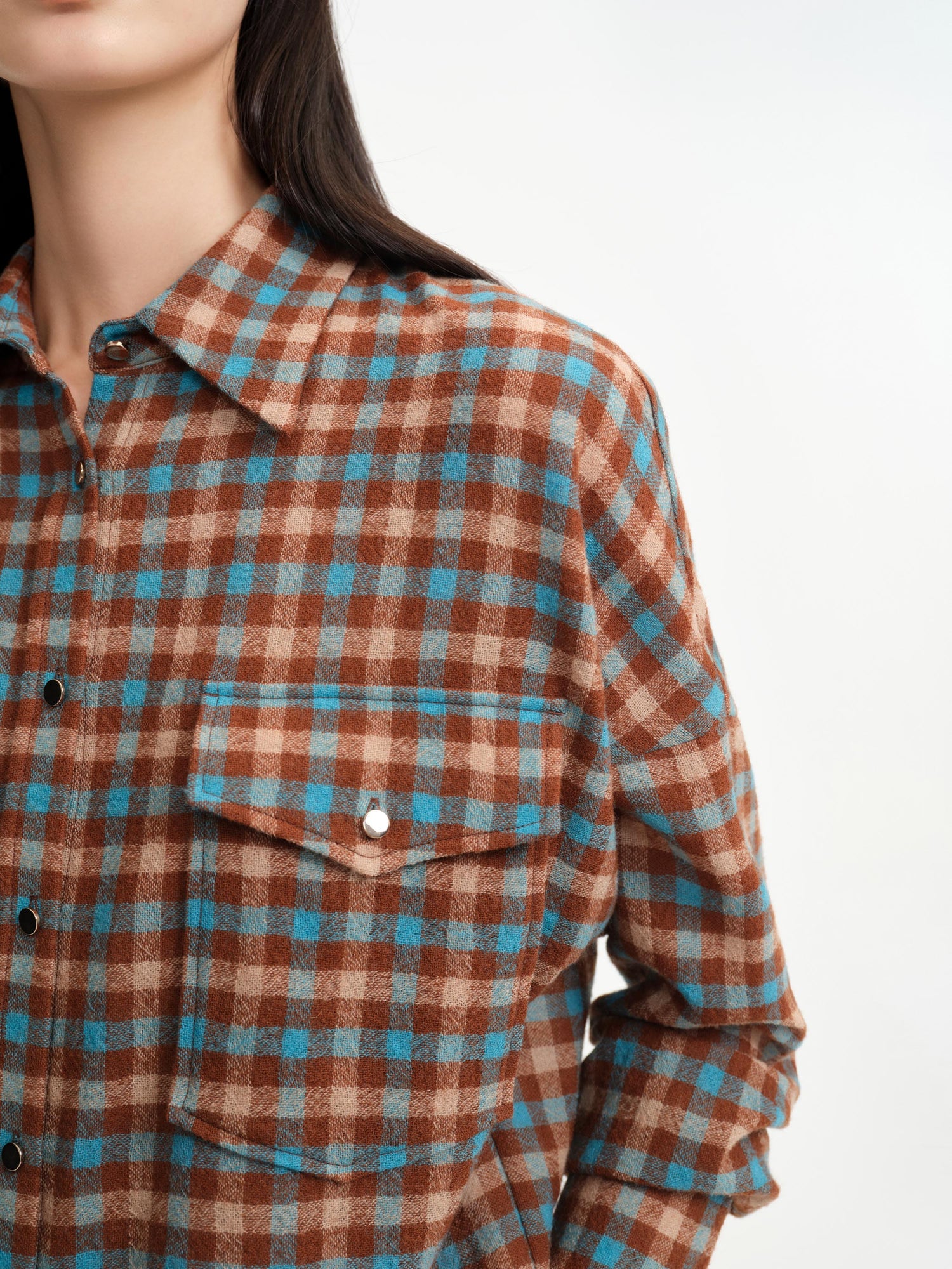 Checked Shirt | Turquoise/Brown